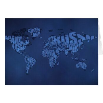Typographic World Map (dark) by vladstudio at Zazzle