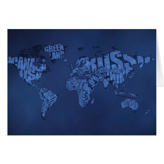 Typographic World Map (Dark) Cards (Front Horizontal)
