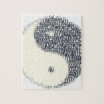 Typographic Yin-yang Symbol Jigsaw Puzzle by tsg_pictures at Zazzle