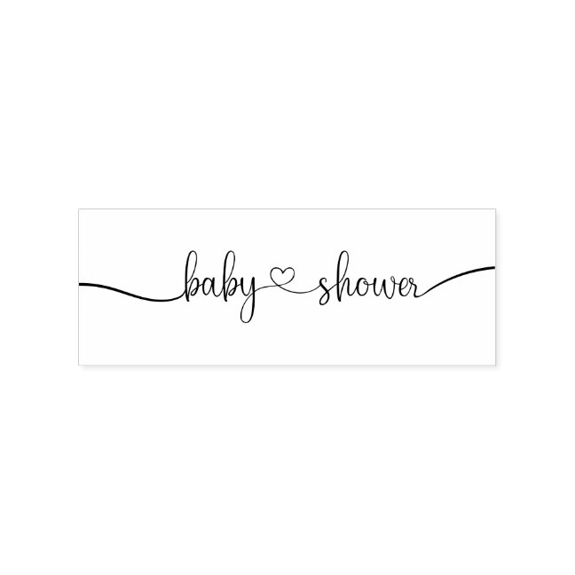 Typographical Calligraphy Custom Baby Shower Rubber Stamp