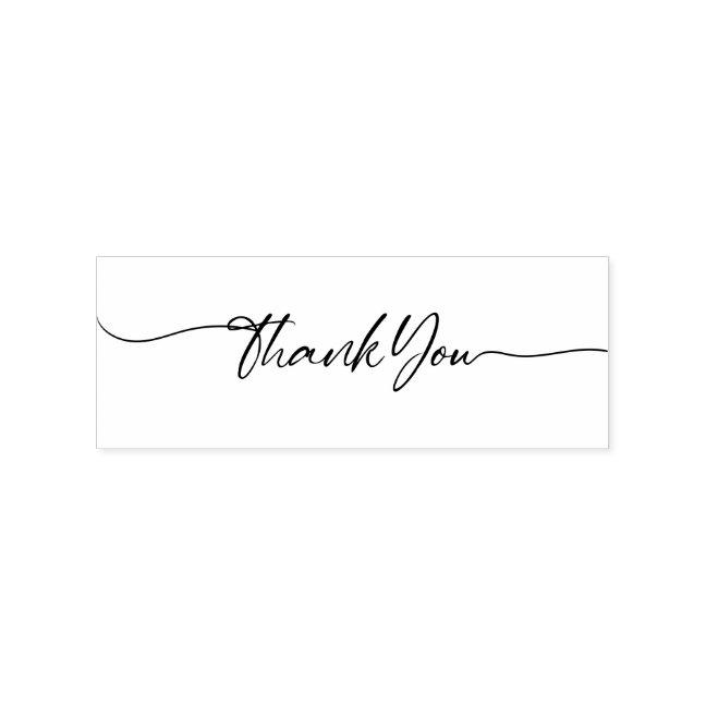Typographical Calligraphy Custom Thank You Rubber Stamp