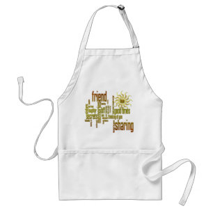 Typographical Friend Word Art Adult Apron