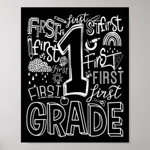 Typography 1st Grade Team Student Teacher Poster