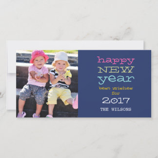 Typography 2017 Happy New Year Holiday Photo Card