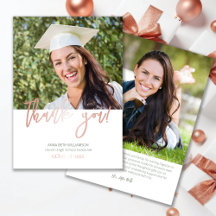 Typography 2 Photo Sage and Rose Gold Graduation
