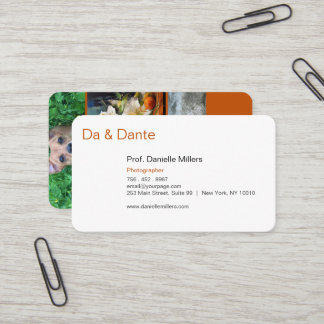 Typography, 3 images, details for clear statements business card