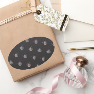 typography_6_ha,ha,ha,ppy day_1 oval sticker