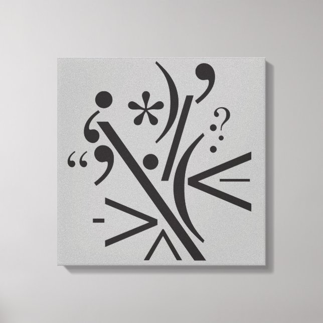 Typography (Abstract Composition) Canvas Print (Front)