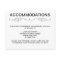 TYPOGRAPHY ACCOMMODATIONS/DIRECTIONS CARD