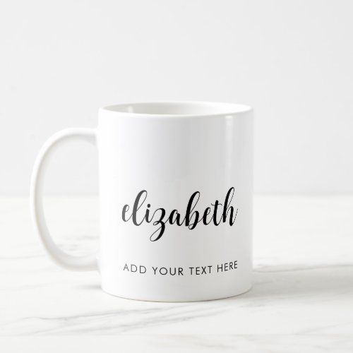 Typography Add Your Text Name Template Script Coffee Mug