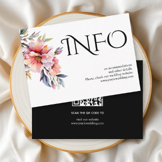 Typography and rhododendron branch, floral details enclosure card