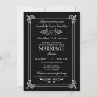 Typography Art Deco Vintage Wedding Invitation