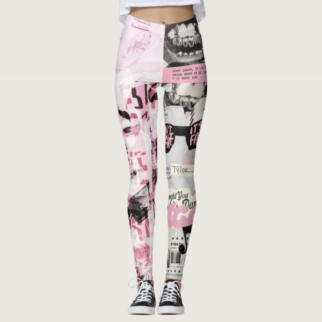 Typography art Leggings modern 24SS print pattern (Front)