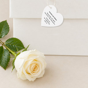 Typography-Based Black and White Heart Wedding Favor Tags
