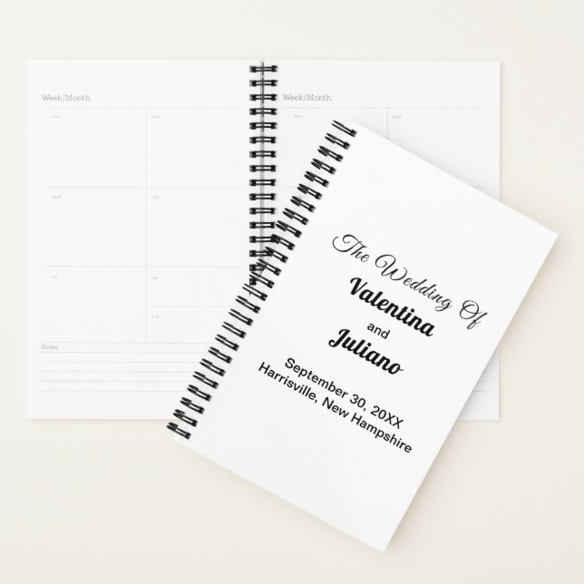 Typography-Based Black and White Wedding Planner (Display)