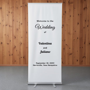 Typography-Based Black and White Wedding Retractable Banner