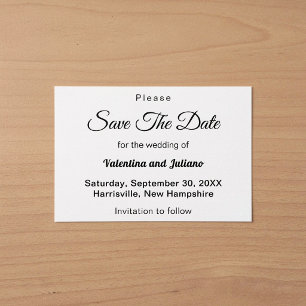 Typography-Based Black and White Wedding Save The Date
