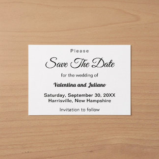 Typography-Based Black and White Wedding Save The Date