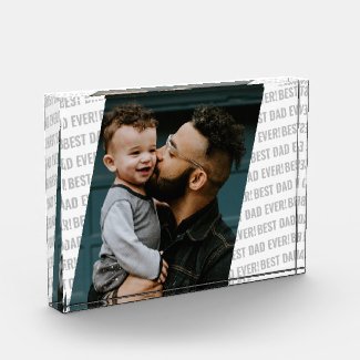 Typography Best Dad Photo Father's Day Photo Block
