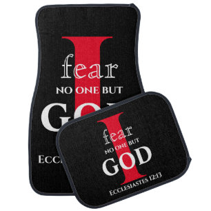 Typography Bible Verse ● I Fear No One But God ● Car Floor Mat