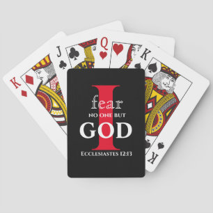 Typography Bible Verse ● I Fear No One But God ● Poker Cards