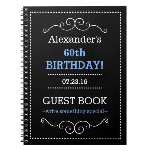 Typography Birthday Party Guest Book_ Notebook