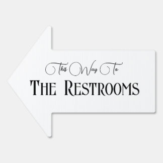 Typography Black and White This Way Sign