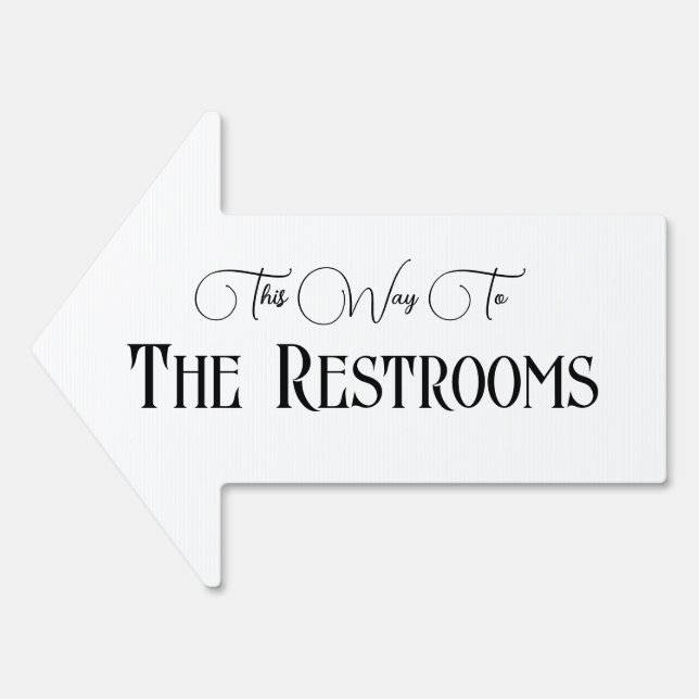 Typography Black and White This Way Sign (Front)