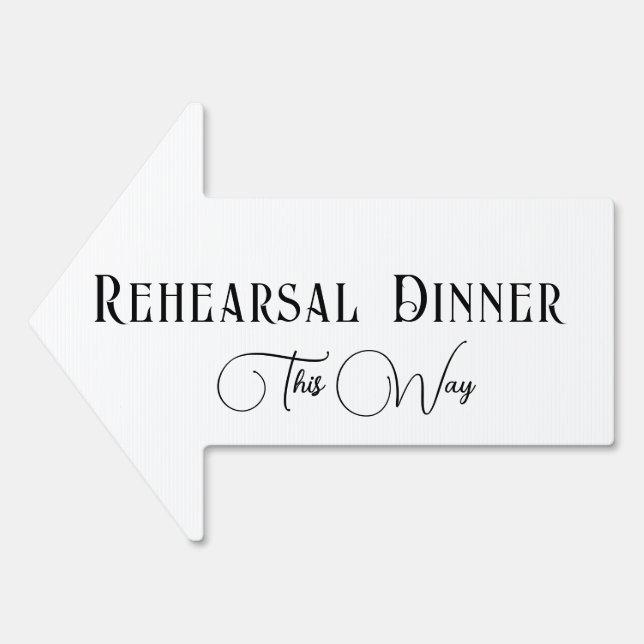 Typography Black and White This Way Sign (Front)