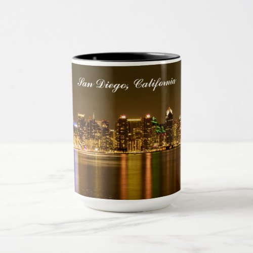 Typography Black Gold San Diego Souvenir Mug