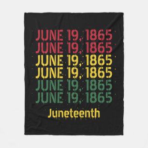 Typography Black History June 19 1865 Juneteenth Fleece Blanket