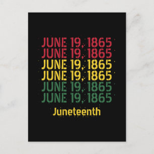Typography Black History June 19 1865 Juneteenth Postcard