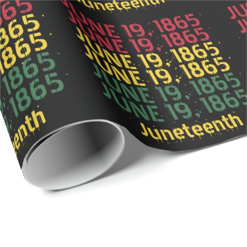 Typography Black History June 19 1865 Juneteenth Wrapping Paper