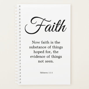 Typography Black & White Faith is the substance Planner