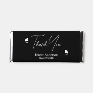Typography Black White Modern Graduation Thank You Hershey Bar Favors