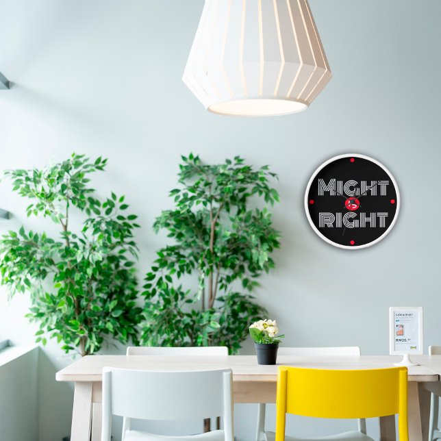 Typography black white red quote  clock (Creator Uploaded)