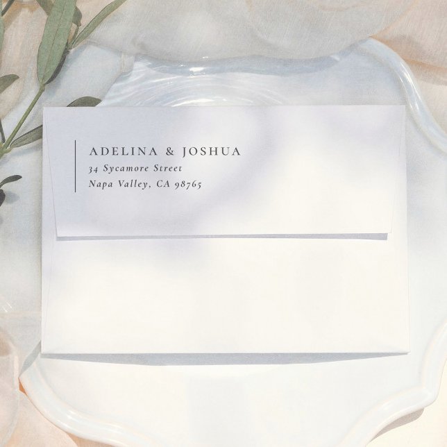 Typography Black & White Wedding Return Address Envelope (Creator Uploaded)