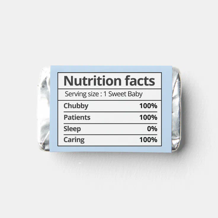 Typography Boy Nutrition Facts Custom Baby Shower Hershey's ...