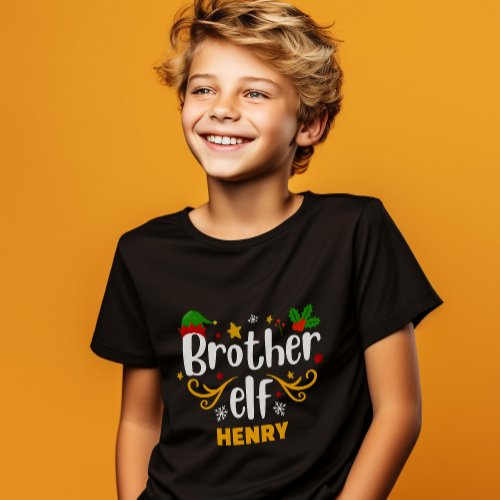 Typography Brother Elf Fun Family Matching T_Shirt