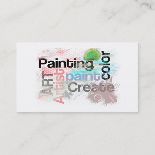 Typography Business Card Artist Painting Art