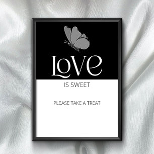 Typography Butterfly Love is sweet take a treat Poster