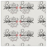 typography calligraphic pattern Best friends BFF Fabric
