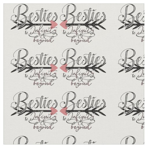 typography calligraphic pattern Best friends BFF Fabric
