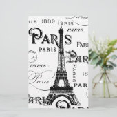 Typography Calligraphy Paris France Eiffel Tower (Standing Front)