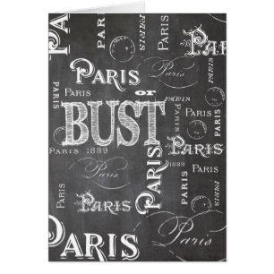 Typography Calligraphy Paris France Eiffel Tower Cards
