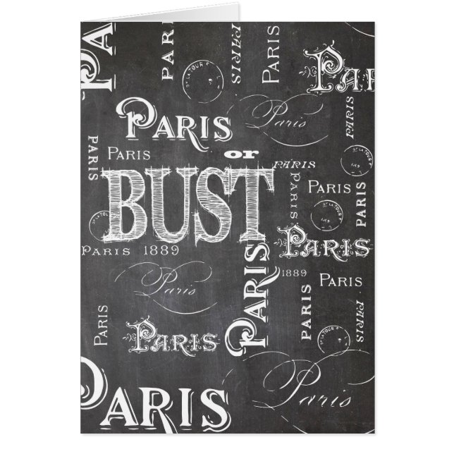 Typography Calligraphy Paris France Eiffel Tower Cards (Front)