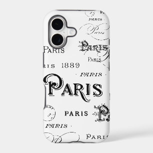 Typography Calligraphy Paris France Eiffel Tower iPhone 17 Case