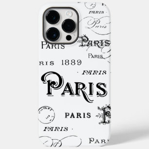 Typography Calligraphy Paris France Eiffel Tower Case-Mate iPhone 14 Pro Max Case