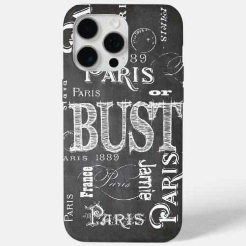 Typography Calligraphy Paris France Eiffel Tower iPhone 15 Pro Max Case