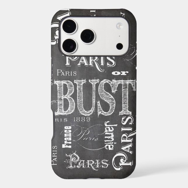 Typography Calligraphy Paris France Eiffel Tower Case-Mate iPhone Case (Back)